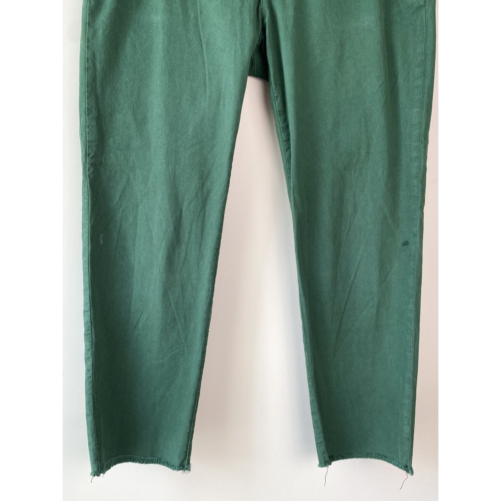 Frank & Eileen Womens Wicklow Chino Pants 8 Green Raw Hem Italian Cotton Classic - Picture 5 of 12